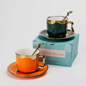 Cup & Saucer Ceramic 136_orange_ Cup