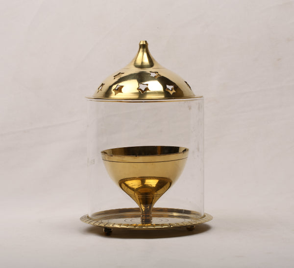 Glass Anaya Vilakku (Akhand Jyoti) – Eternal Flame Oil Lamp for Pooja and Spiritual Decor