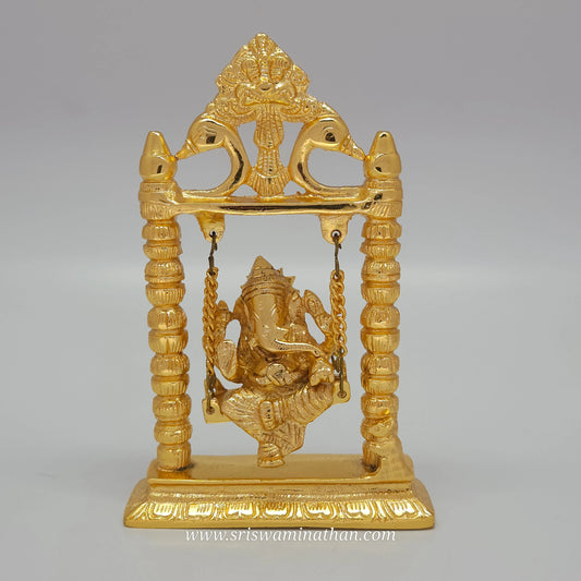 Brass Ganapathi seated on Jhula 