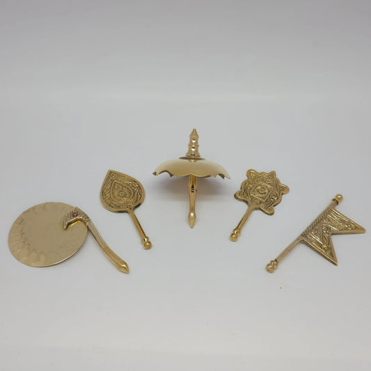 Traditional brass Sooda Ubasara set 4 inches small - Tamil temple ritual offering kit by Sri Swaminathan & Co