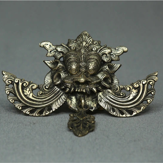 Small Brass Yali Wall Hanging – Vastu Protection Decor for Home Entrance and Puja Room
