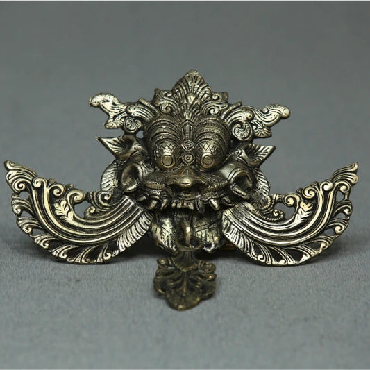Small Brass Yali Wall Hanging – Vastu Protection Decor for Home Entrance and Puja Room