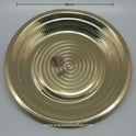 Polished 12-inch brass Thambalam plate with engraved design for pooja and offerings