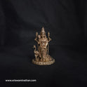 Alt: Murugan Panchaloha Statue 4 Inch front view — Prasanna Murugan with Peacock Vahana, handcrafted in Kumbakonam by Sri Swaminathan & Co
