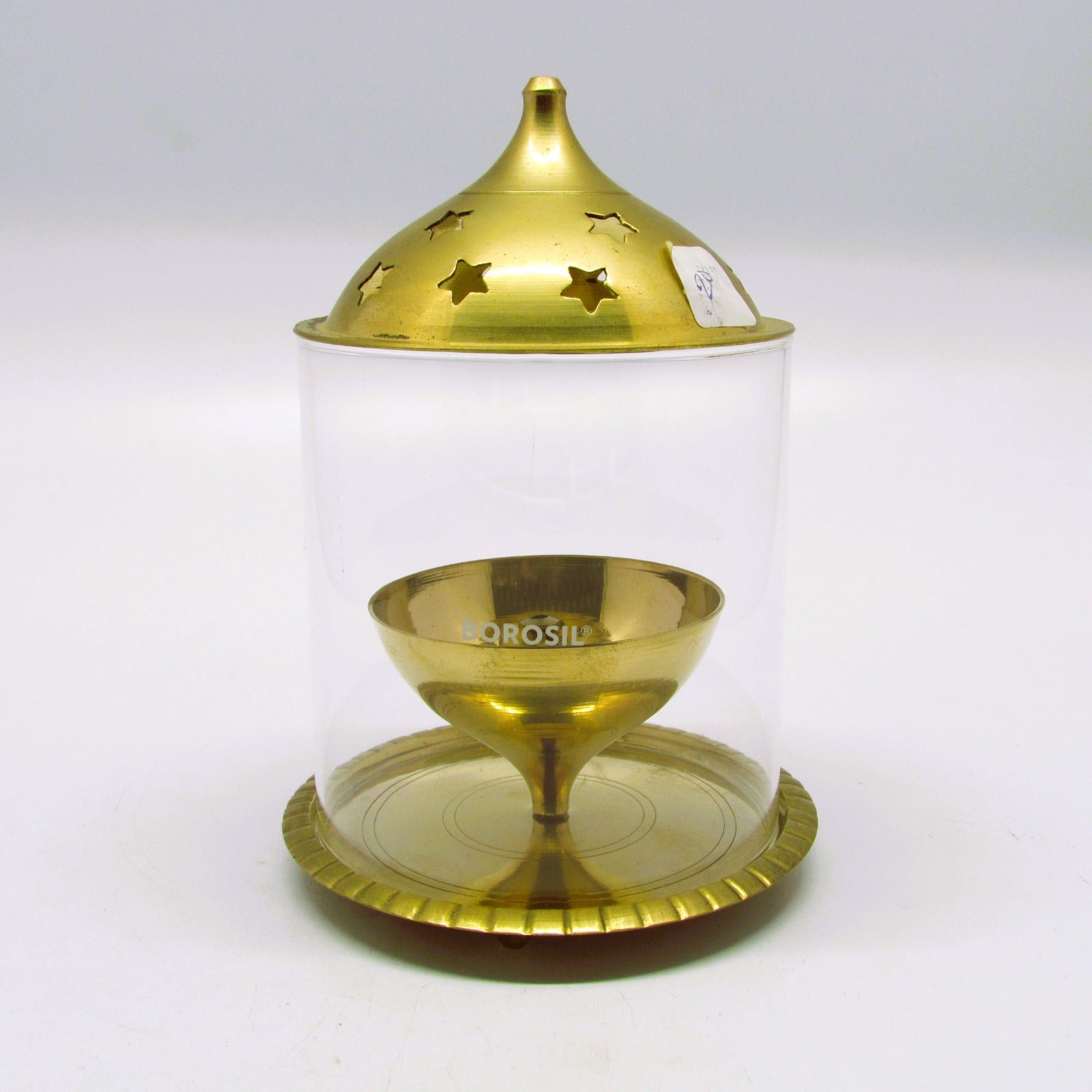 Akhand Jyothi Brass Diya with Glass – Anaya Vilakku for Hindu Pooja & Festivals
