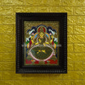 Gajalakshmi Tanjore Painting Close-up | 3D Mukku Relief Work Detail | Green Saree | Classical Tanjore Art | Sri Swaminathan & Co