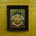 Gajalakshmi Tanjore Painting | Red Saree | 22K Gold Foil | Framed on Wall | 15 x 12 Inch | Sri Swaminathan & Co