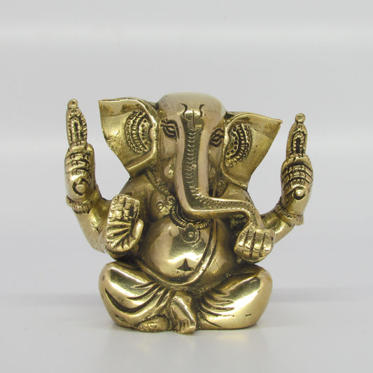 Siddhivinayaka Ganesha Idol in Antique Brass Finish – Traditional Pooja Decor from Sri Swaminathan & Co.