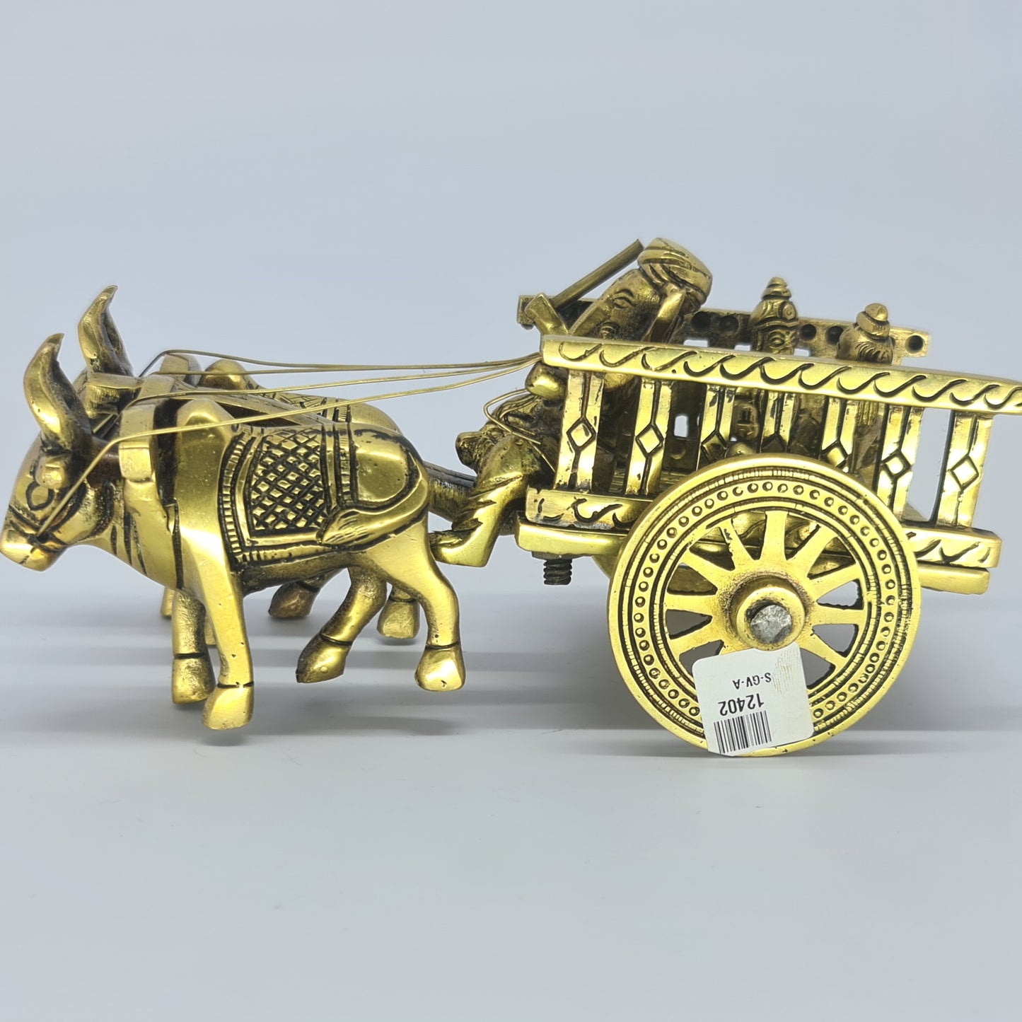 Ganesha on Cart Brass Statue Antique - Ganesh Vandi Gaadi for Pooja Room - Sri Swaminathan