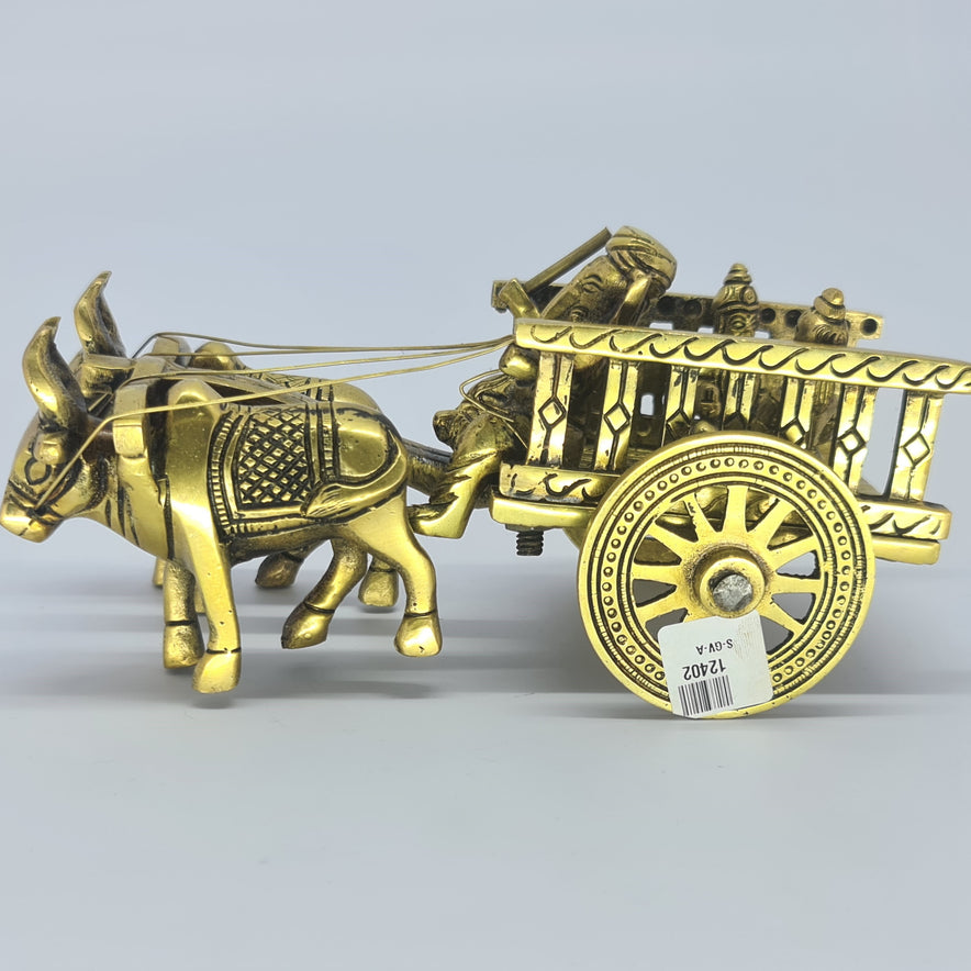 Ganesha on Cart Brass Statue Antique - Ganesh Vandi Gaadi for Pooja Room - Sri Swaminathan