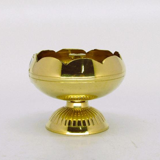 Brass Kamal Nanda Deepam with stand for Puja and Meditation (140g)| Nanda Deepam| Brass Deepam| Lotus Deepam|Spiritual Lighting Puja Lamp
