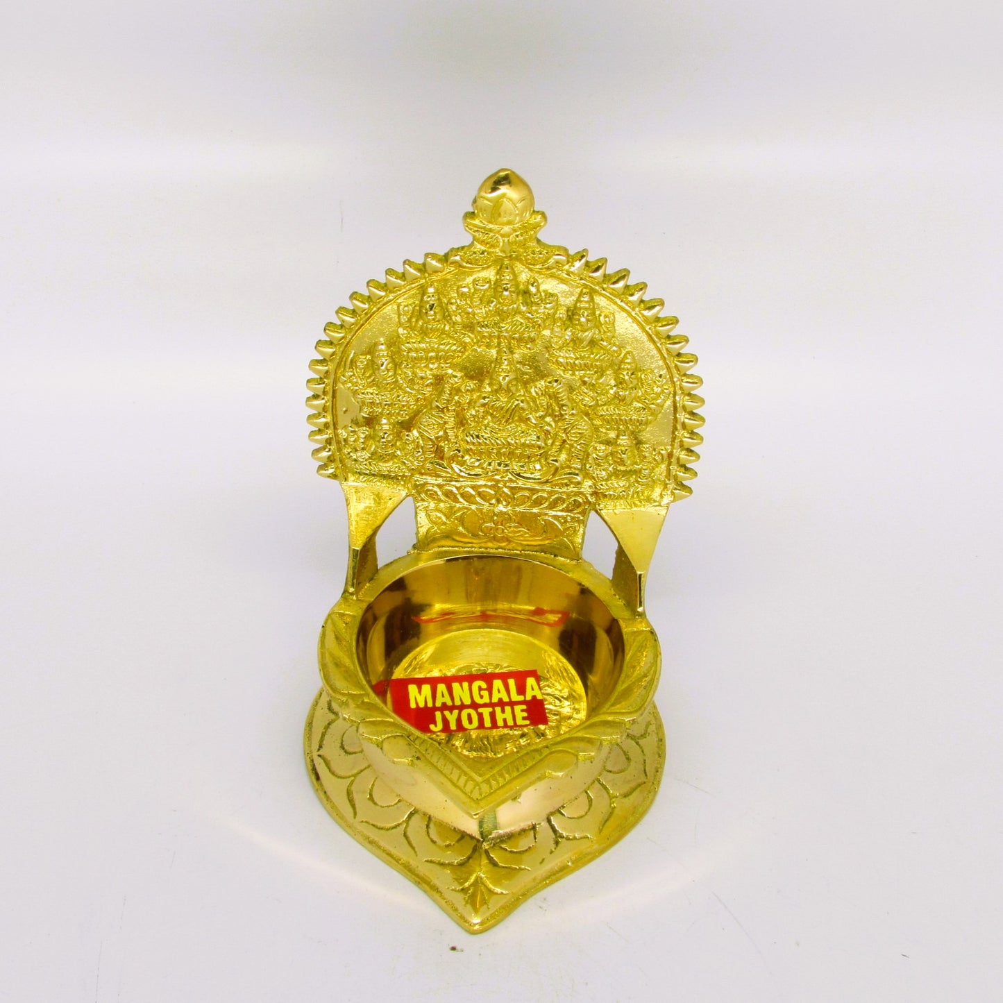 Brass Ashtalakshmi Oil Lamp No.3 – Traditional Pooja Vilakku for Wealth & Prosperity
