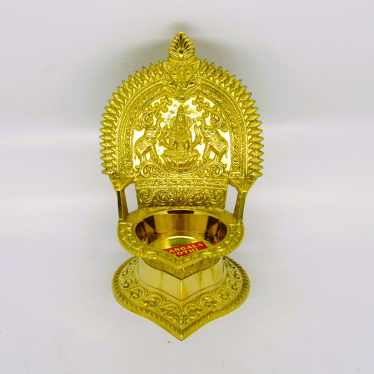 Lingabhairavi Vilakku – Traditional Brass Oil Lamp with Goddess Carving