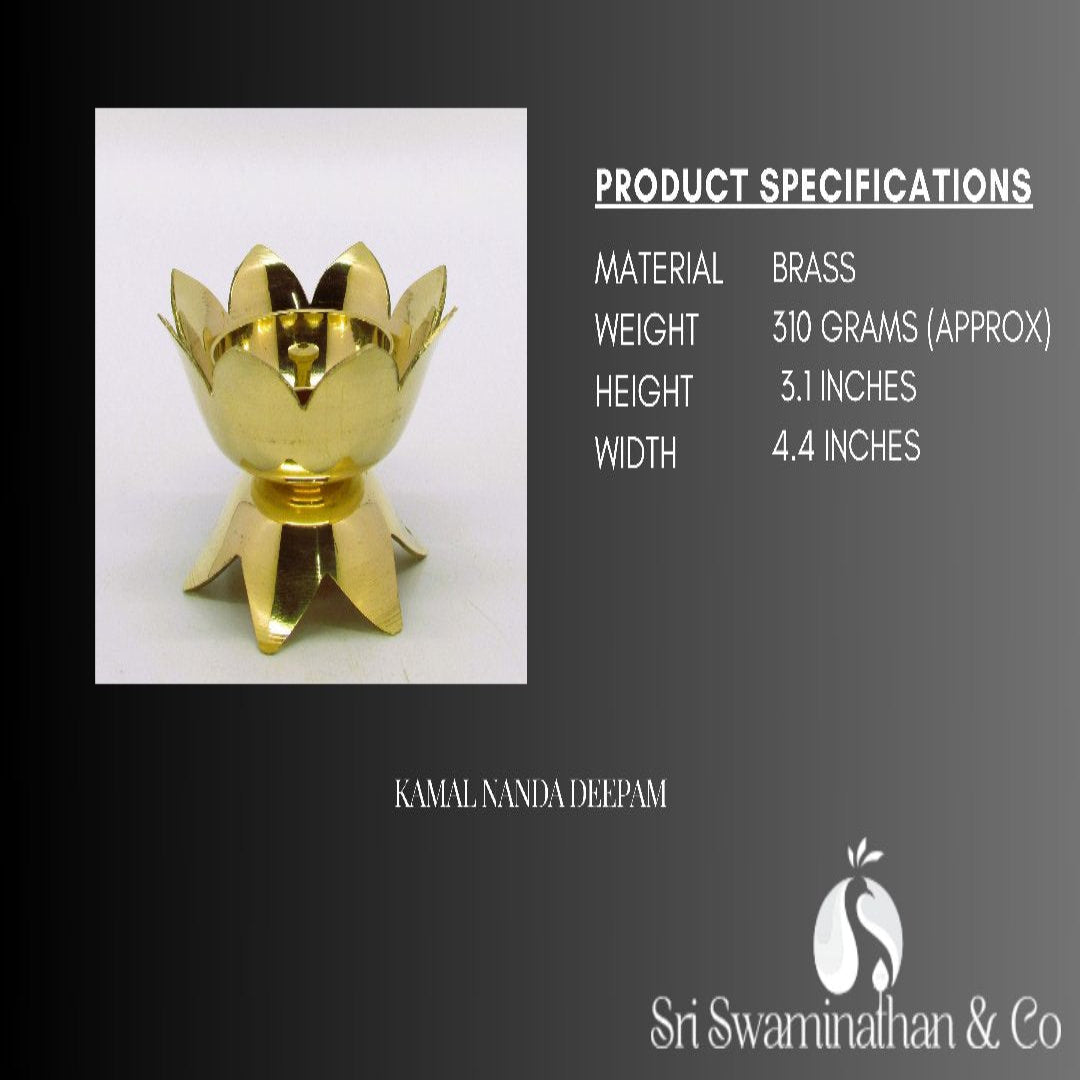 Kamal Nanda Deepam Puja Lamp - Spiritual Decor for Home 4.4|Brass spiritual decor