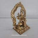 Kubera Lakshmi Side View - Panchaloha Goddess with Prabhavali Arch - Authentic Brass
