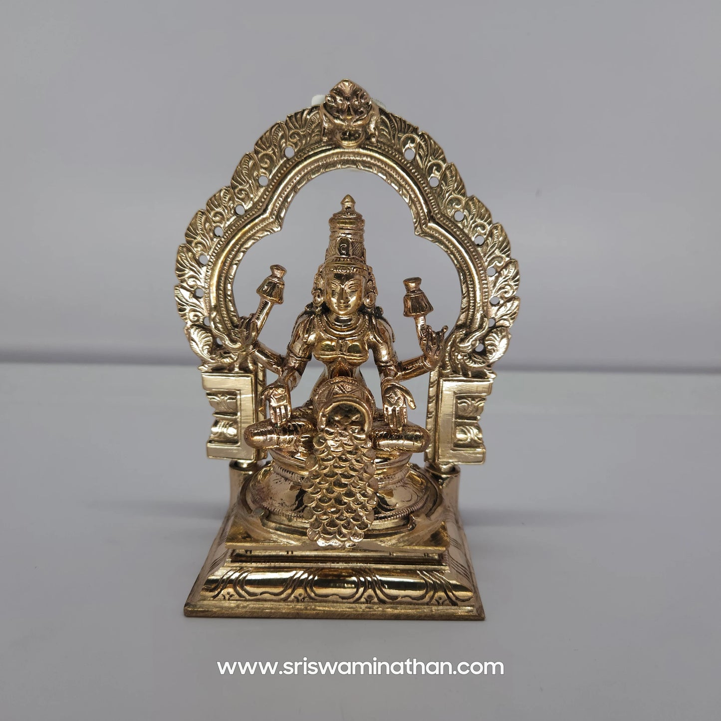 Kubera Lakshmi Panchaloha Front View - Best Wealth Goddess Statue for Business Prosperity - Buy Online