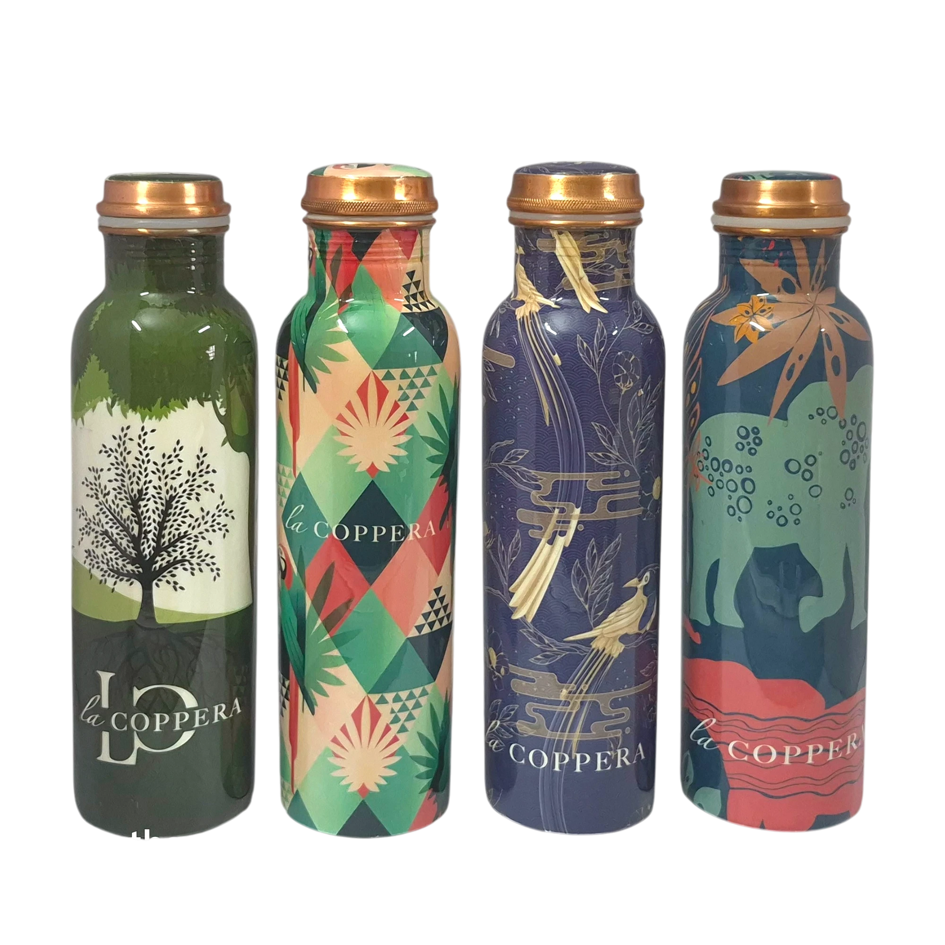 La Coppera Mist Texture Pure Copper Water Bottle 1000ml – Best for Office, College & School Use