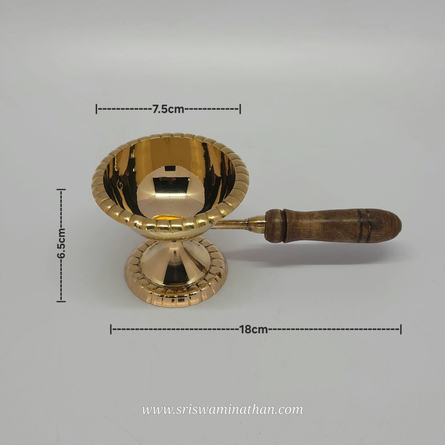 Wooden Grip Brass Dhoobakkal – Traditional Sambrani Spoon