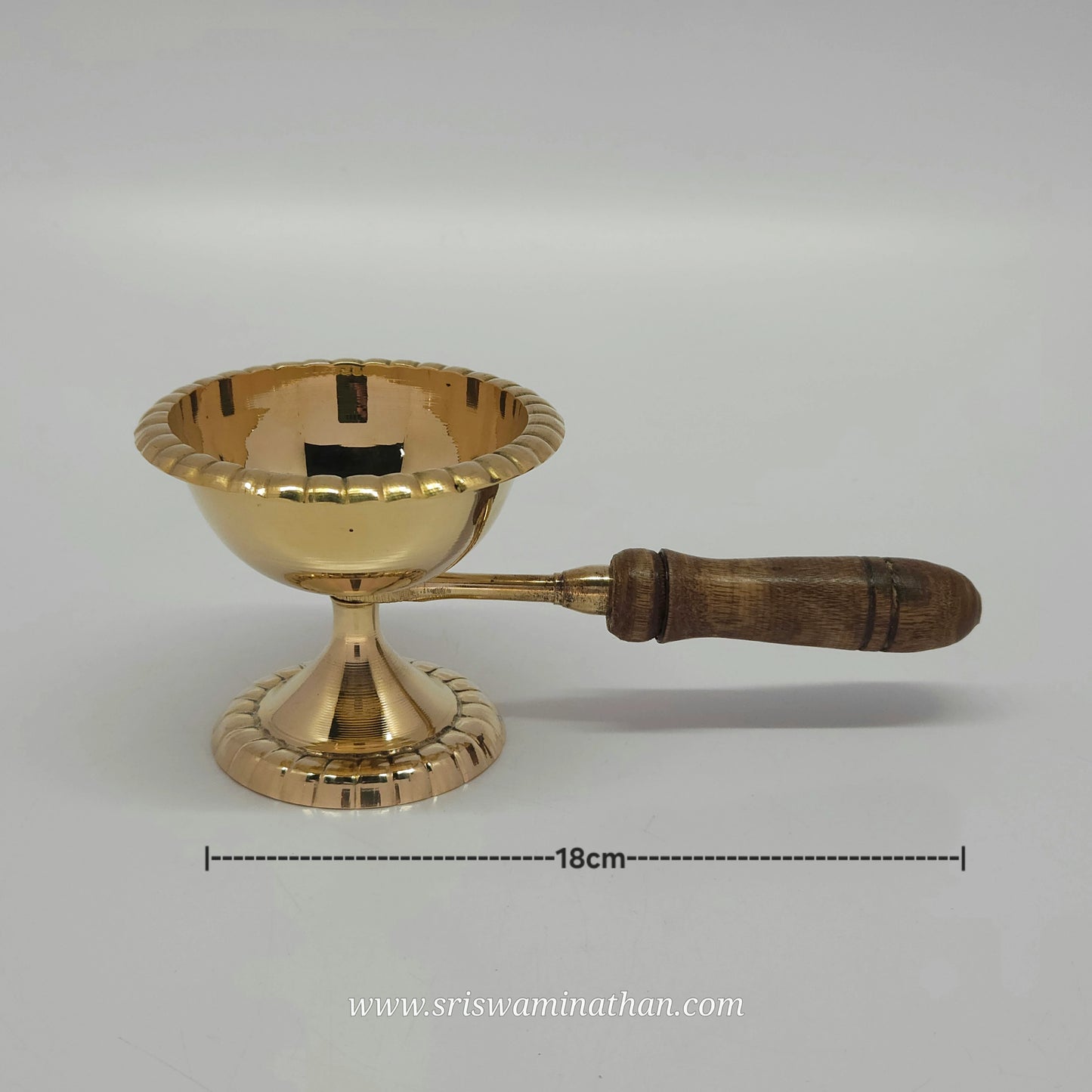 Wooden Grip Brass Dhoobakkal – Traditional Sambrani Spoon