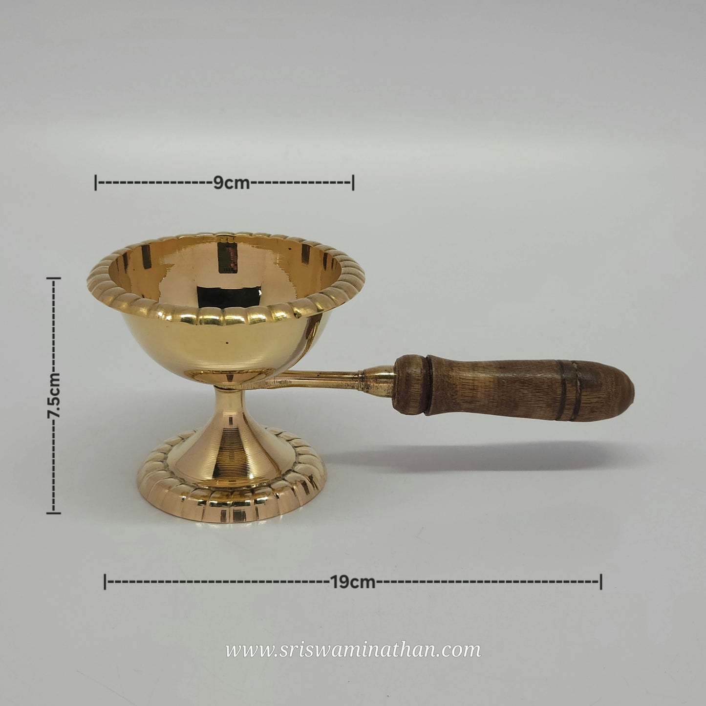 Wooden Grip Brass Dhoobakkal – Traditional Sambrani Spoon