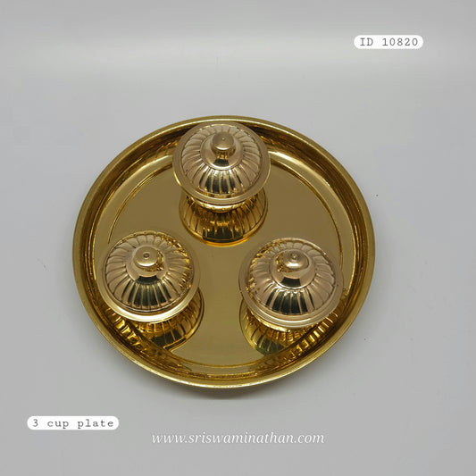 3 CUP POOJA PLATE