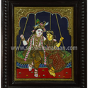 Radha Krishna Swing Tanjore Painting | Unjal | Classical Tanjore Art | 15 x 12 Inch