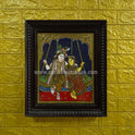 Radha Krishna Swing Tanjore Painting | Unjal | Classical Tanjore Art | 15 x 12 Inch