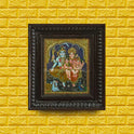 Shiva Parvati Family Tanjore Painting | 22K Gold Foil | Framed on Wall | 12 x 10 Inch | Sri Swaminathan & Co