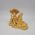 Full Detailed View of Glossy Brass Gold finish Statue of Lakshmi Narayana Sleeping on Adishesha With Gadha 2.3 Kg