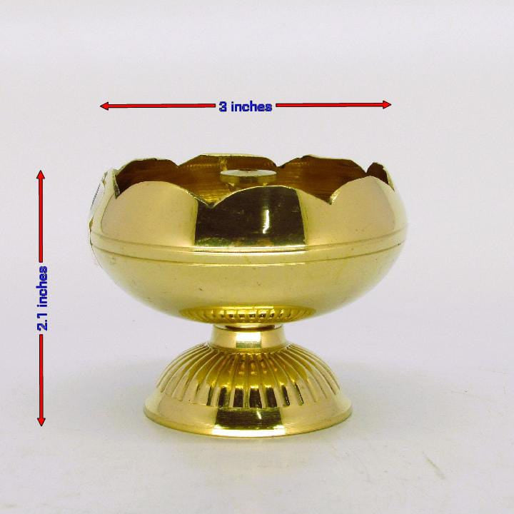 Brass Kamal Nanda Deepam with stand for Puja and Meditation (140g)| Nanda Deepam| Brass Deepam| Lotus Deepam|Spiritual Lighting Puja Lamp