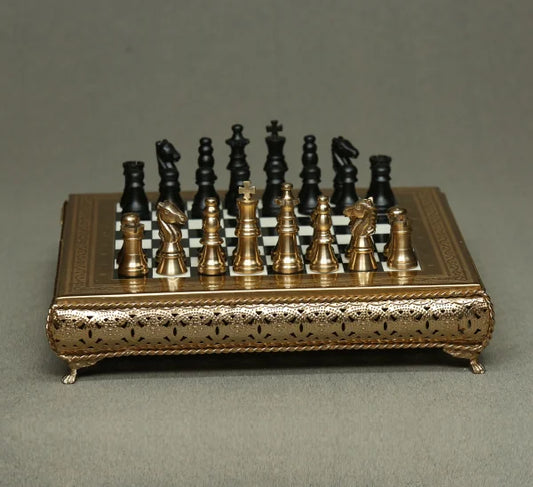 Chess Board With Coins Brass