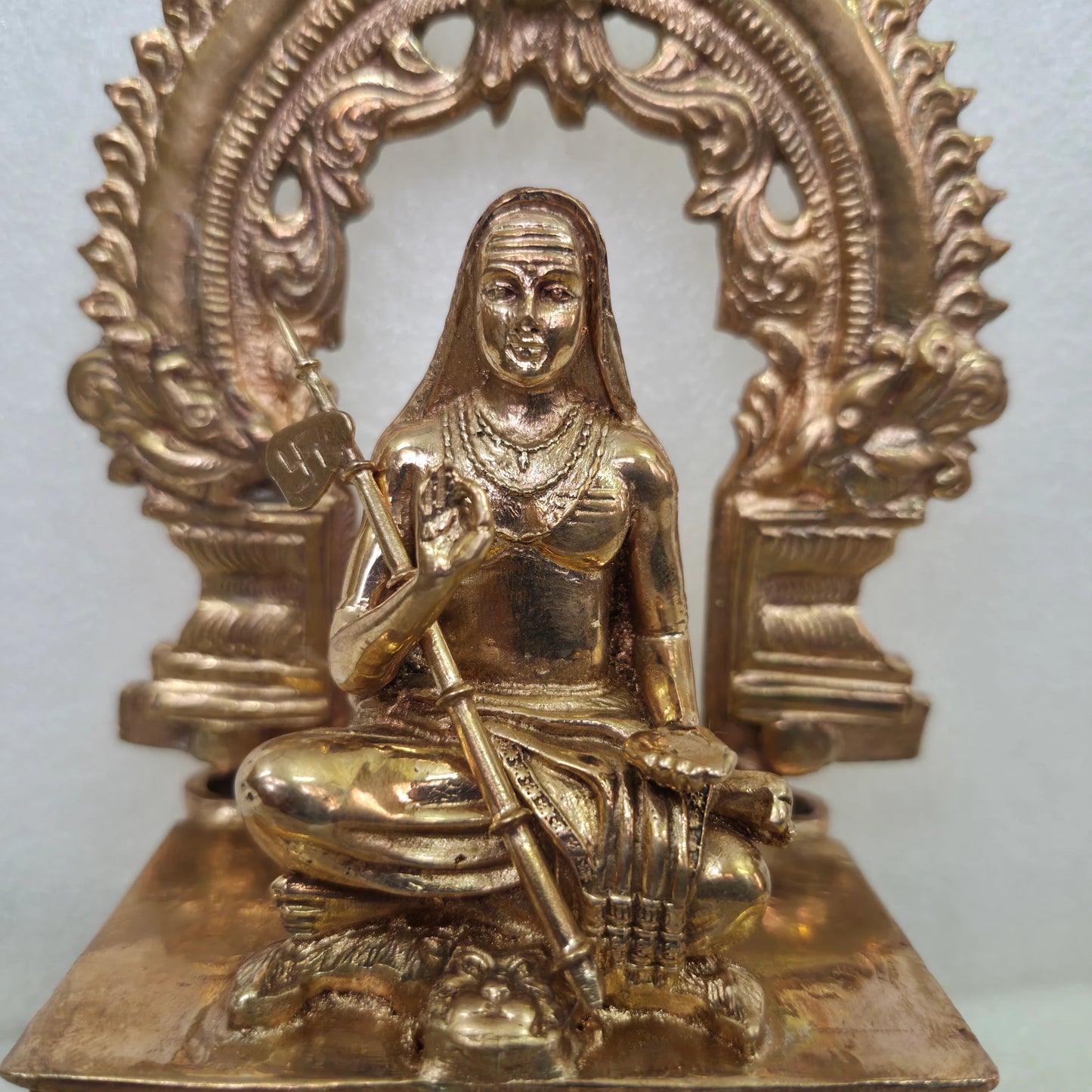 6 Inch Adi Shankaracharya Panchaloha Statue Zoom Focus View — Sri Swaminathan & Co