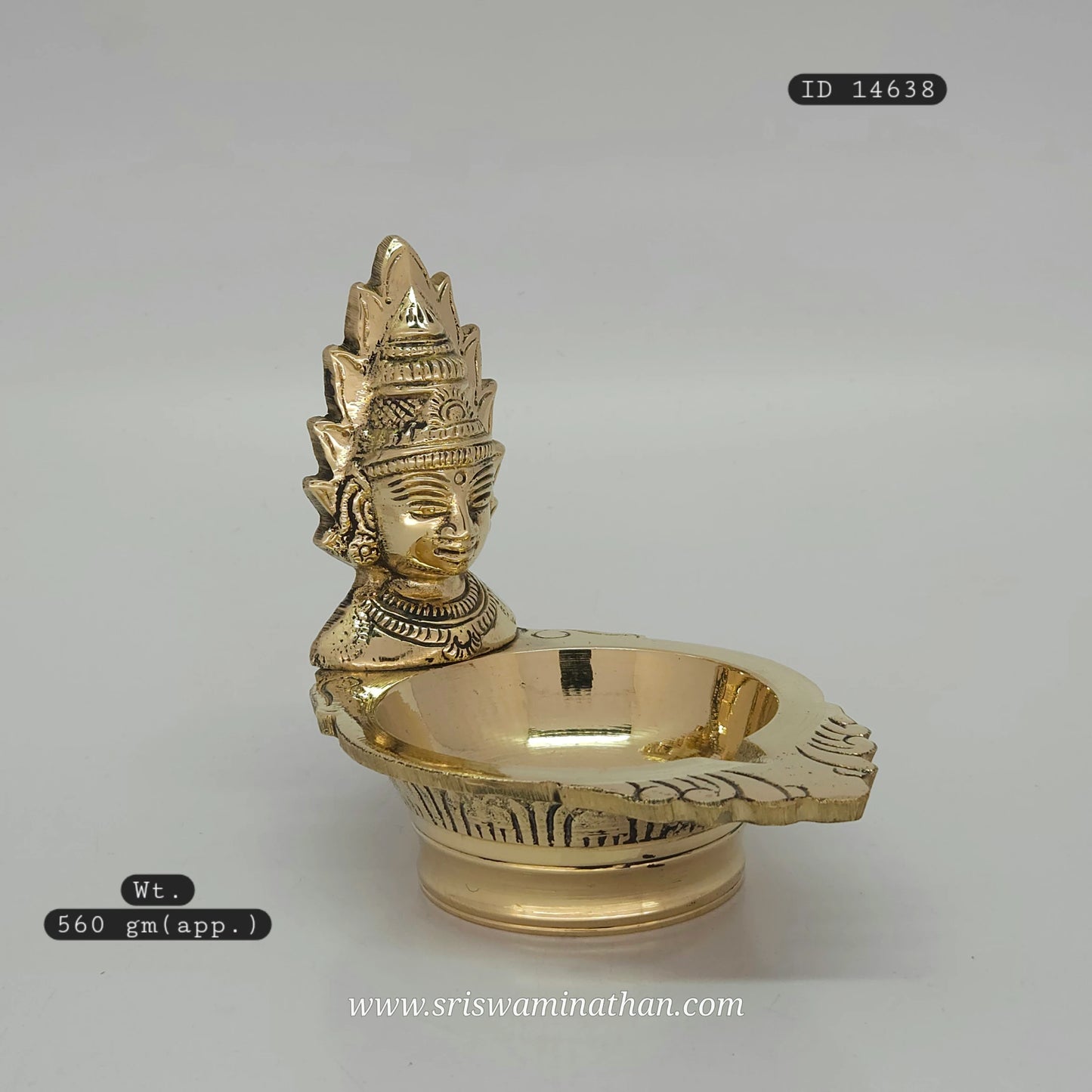 Full view of Divine Mother Amman Muga Vilakku - Complete goddess worship lamp
