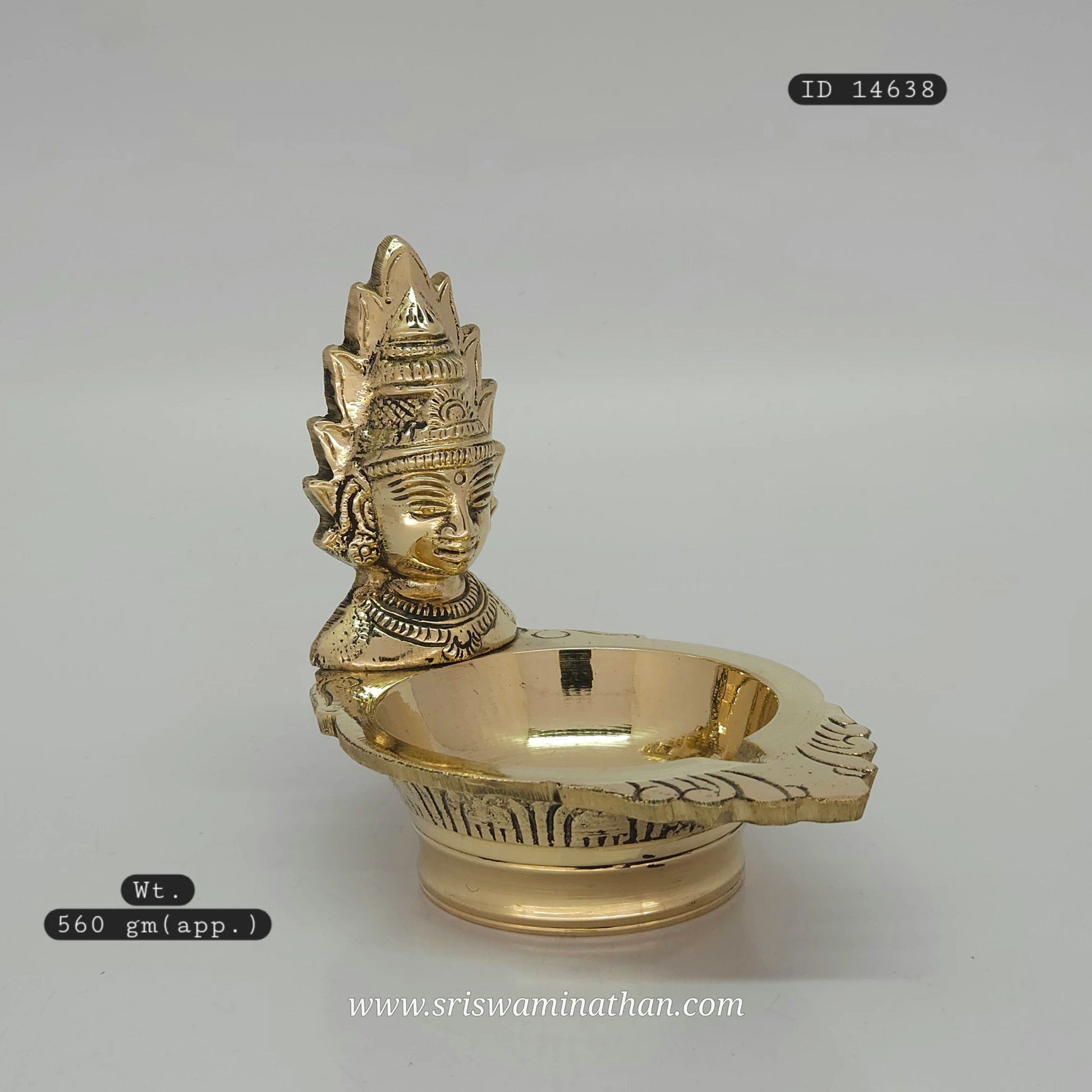 Full view of Divine Mother Amman Muga Vilakku - Complete goddess worship lamp