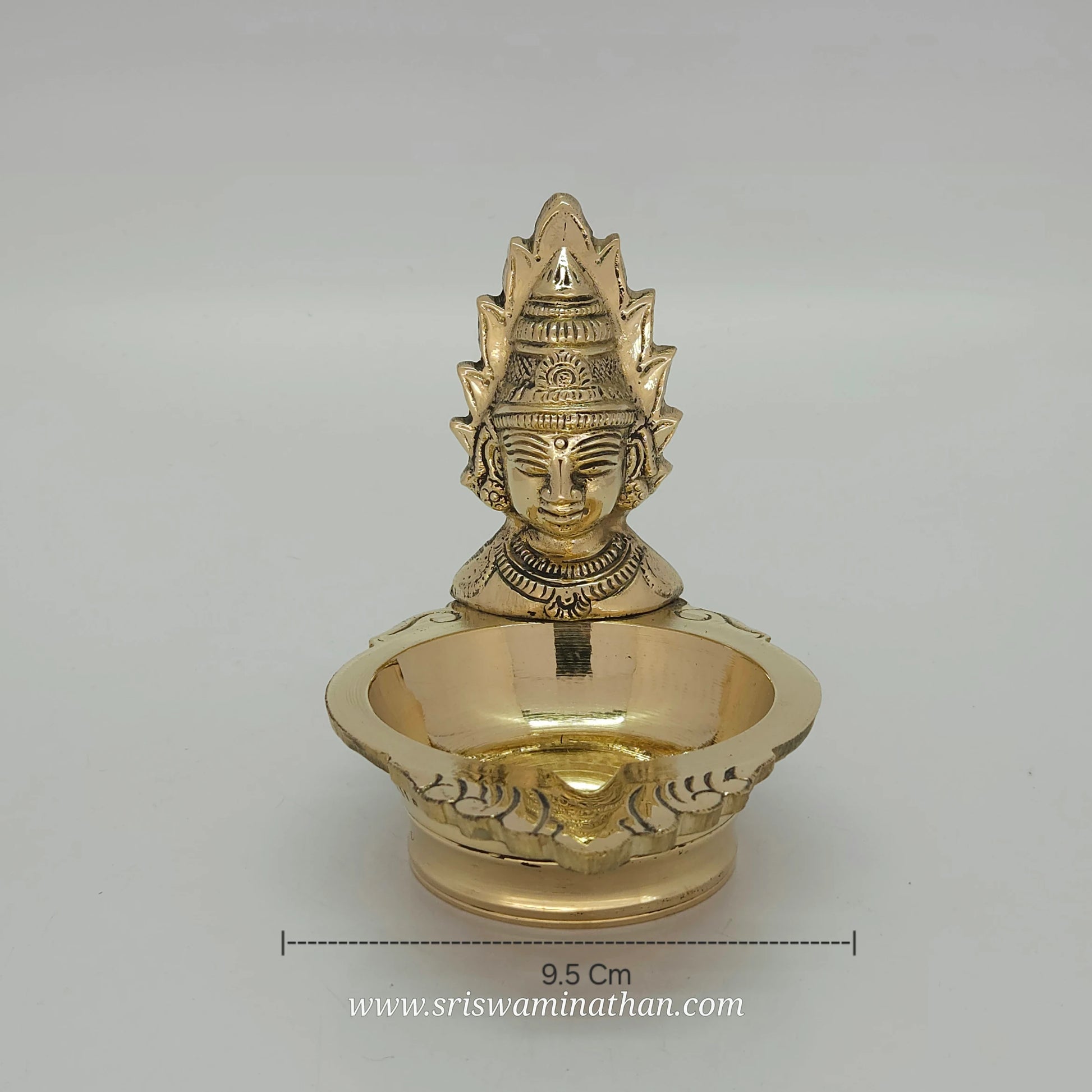Amman brass vilakku Divine Mother Parvati - Authentic Tamil temple lamp for Devi prayers