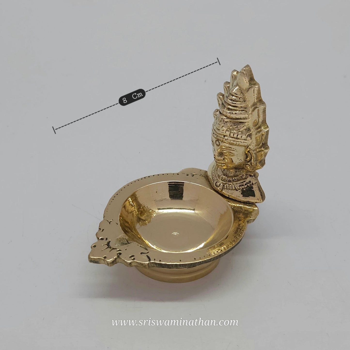 Goddess Amman Muga Vilakku - Mariamman brass lamp for Tamil Nadu temple worship
