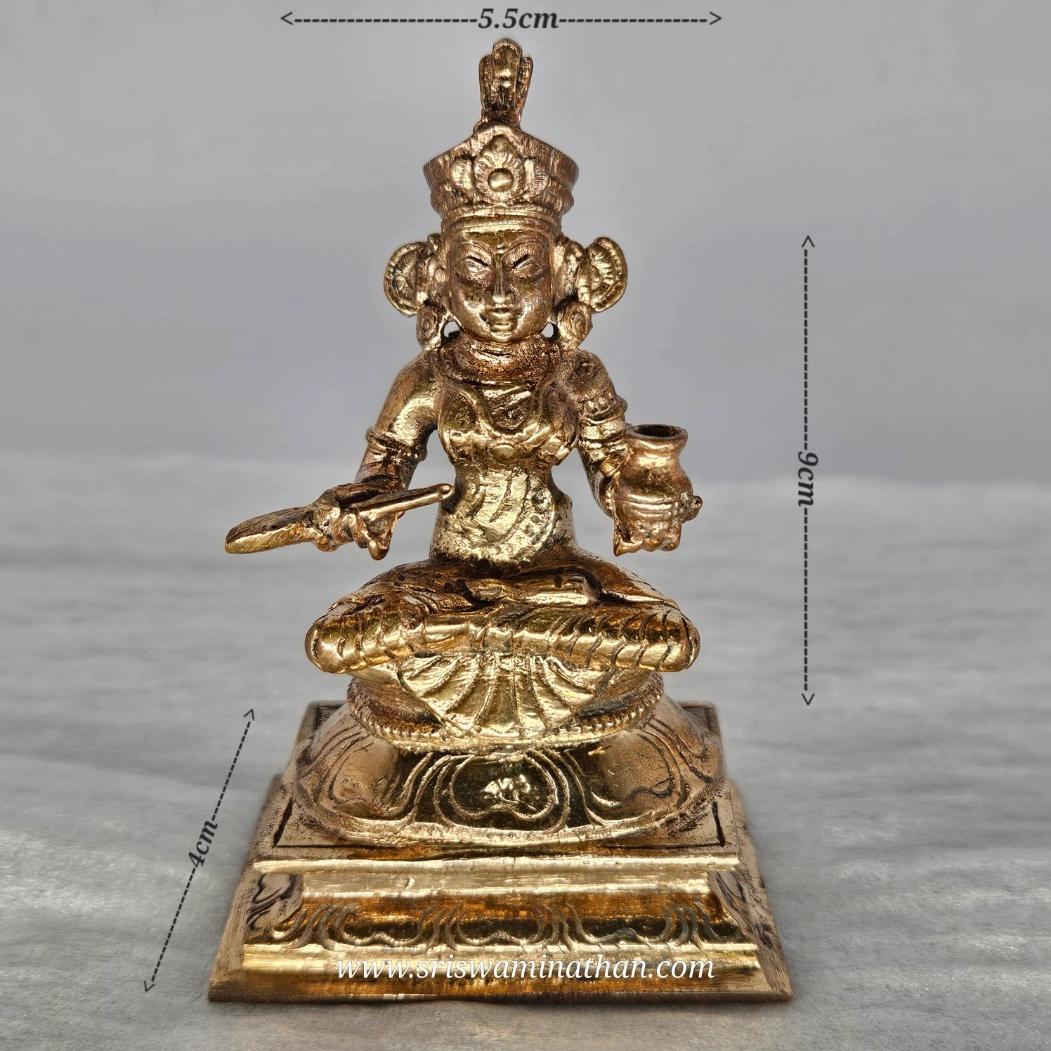 Annapoorani Goddess Close-up - Ornaments & Crown Details - Authentic Panchaloha Craftsmanship