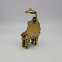 Antique Brass Shirdi Sai Baba Statue 45 degree rear left profile showing throne structure