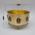 Ashtalakshmi Abhishek Patra Brass 10 Inch Ashtalakshmi Medallions Foliage Arch Rose Legs Charnamrit Patra Kumbakonam Sri Swaminathan