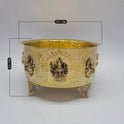 Ashtalakshmi Abhisheka Patram Brass 12 Inch Ashtalakshmi Medallions Rose Legs Vastu Urli Deity Bathing Bowl Sri Swaminathan