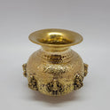 Ashtalakshmi Brass Kalash 13cm Kumbakonam Angled Front Mahalakshmi Arch Lakshmi Medallions Rope Twist Band Puja Lota Sri Swaminathan