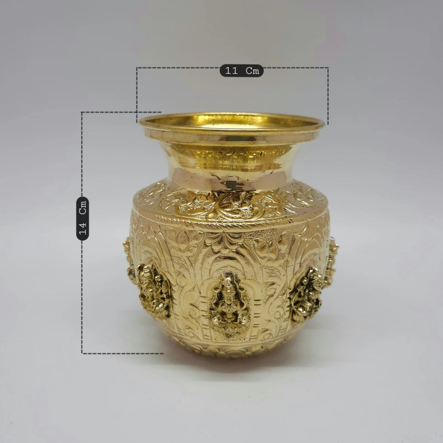 Ashtalakshmi Brass Kalash Kumbakonam Size 11cm Diameter 14cm Height Puja Lota Sombu Kalasam Sri Swaminathan & Co