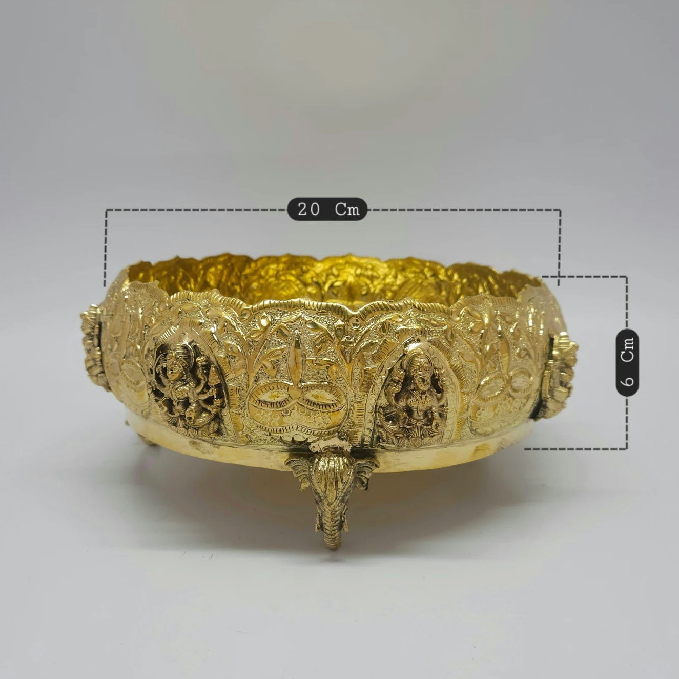 Ashtalakshmi Brass Urli Small Size 20cm Diameter 6cm Height Kshira Sagara Pooja Bowl Ashtalakshmi Uruli Sri Swaminathan