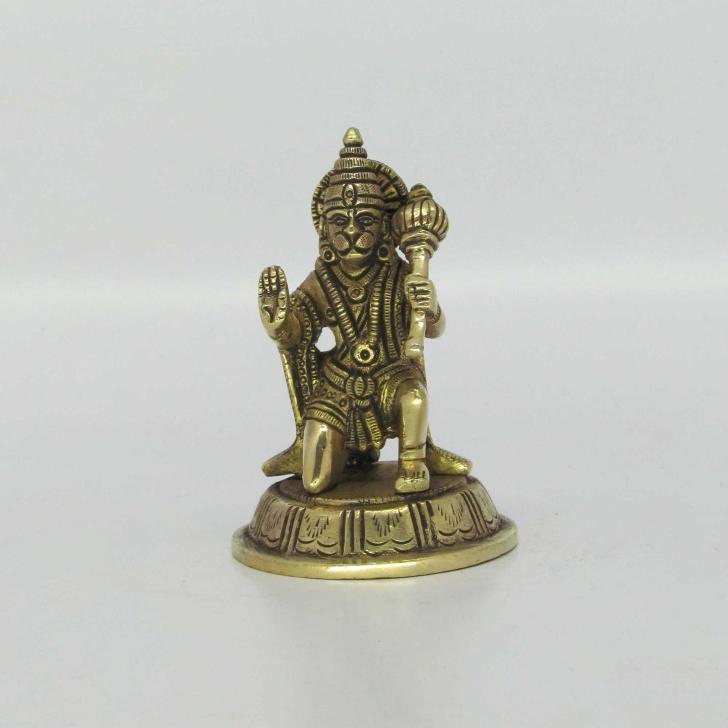 Hanuman Round Base 400gm Antique