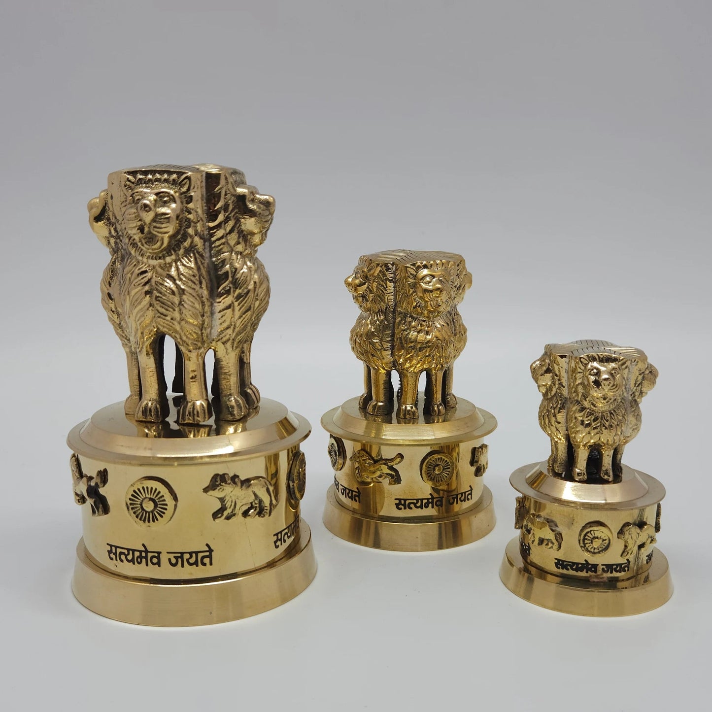 Brass Ashoka Stambh Pillar 10cm 250gm Executive Desk Showpiece