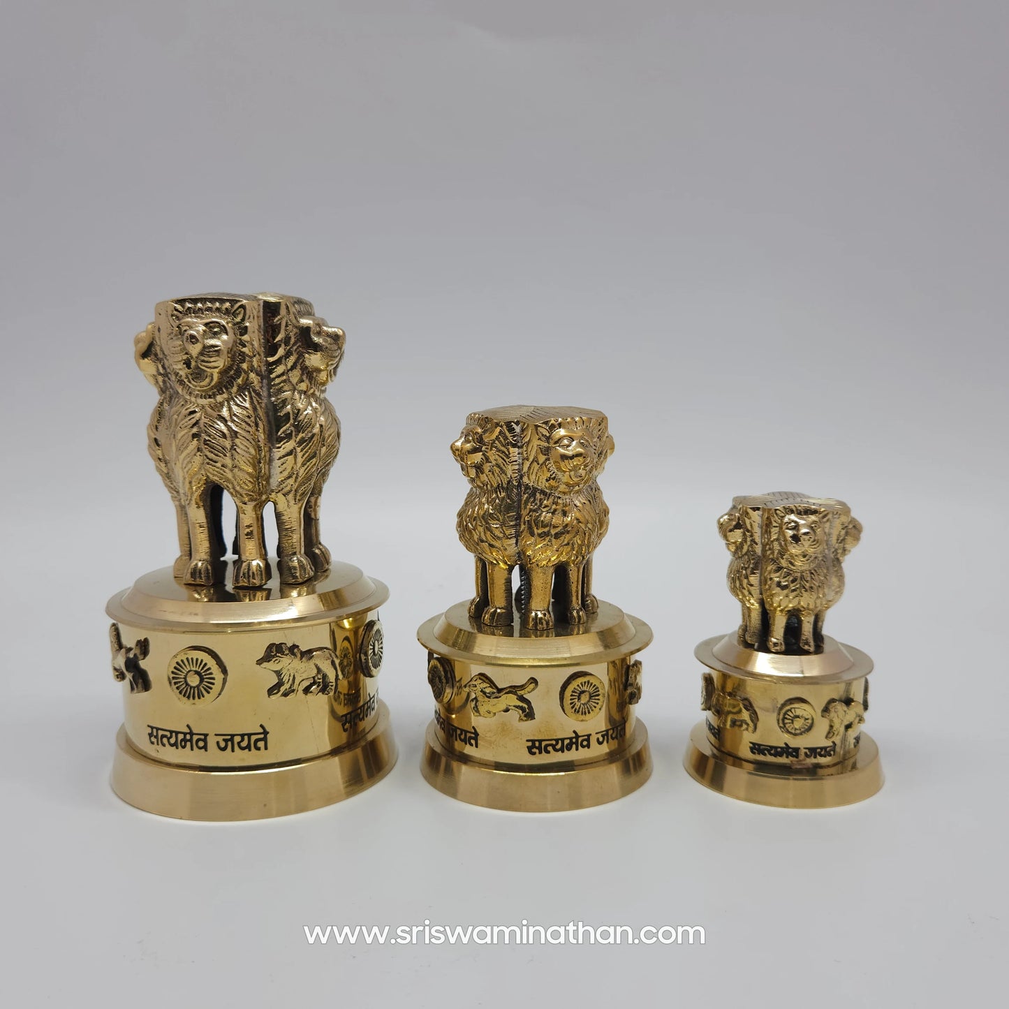 Brass Ashoka Stambh Pillar 15cm 450gm Reception Counter Statement
