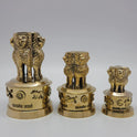 Brass Ashoka Stambh Pillar All 5 Sizes 8cm to 18cm Group Shot National Emblem