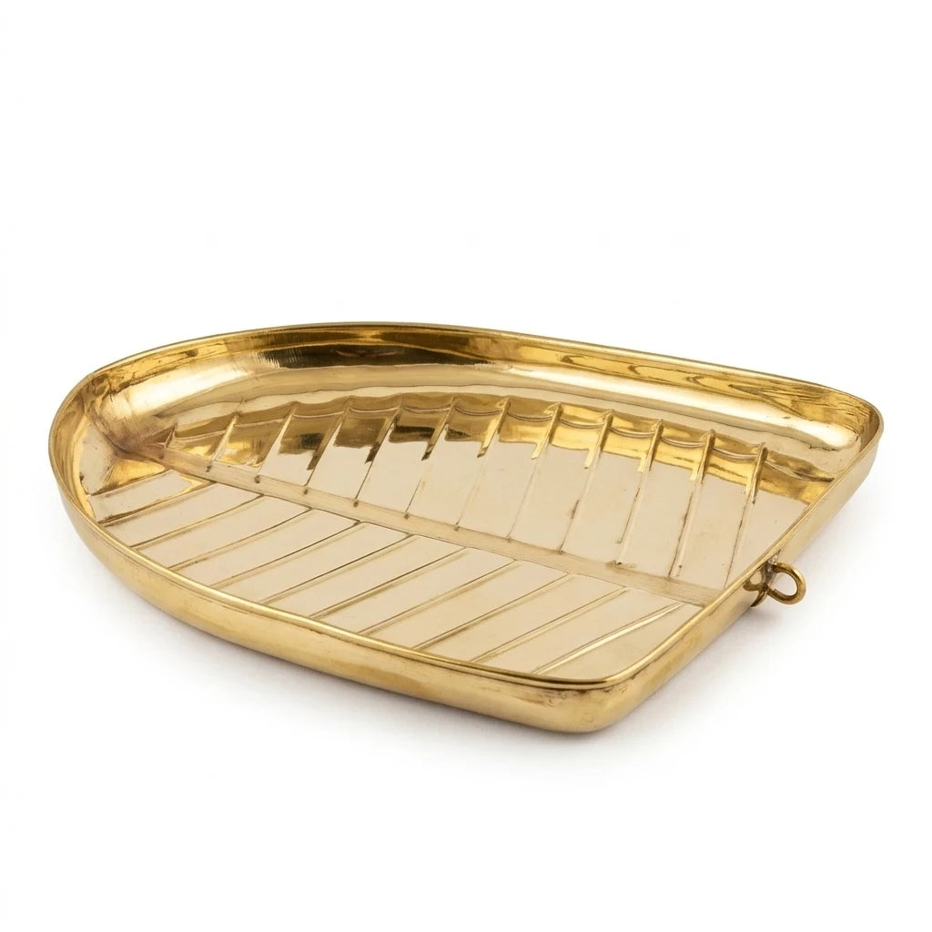 Brass Banana Leaf Plate All 3 Sizes Set — Sri Swaminathan & Co