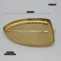 Brass Banana Leaf Plate No.1 14cm x 19.5cm Front View — Sri Swaminathan & Co
