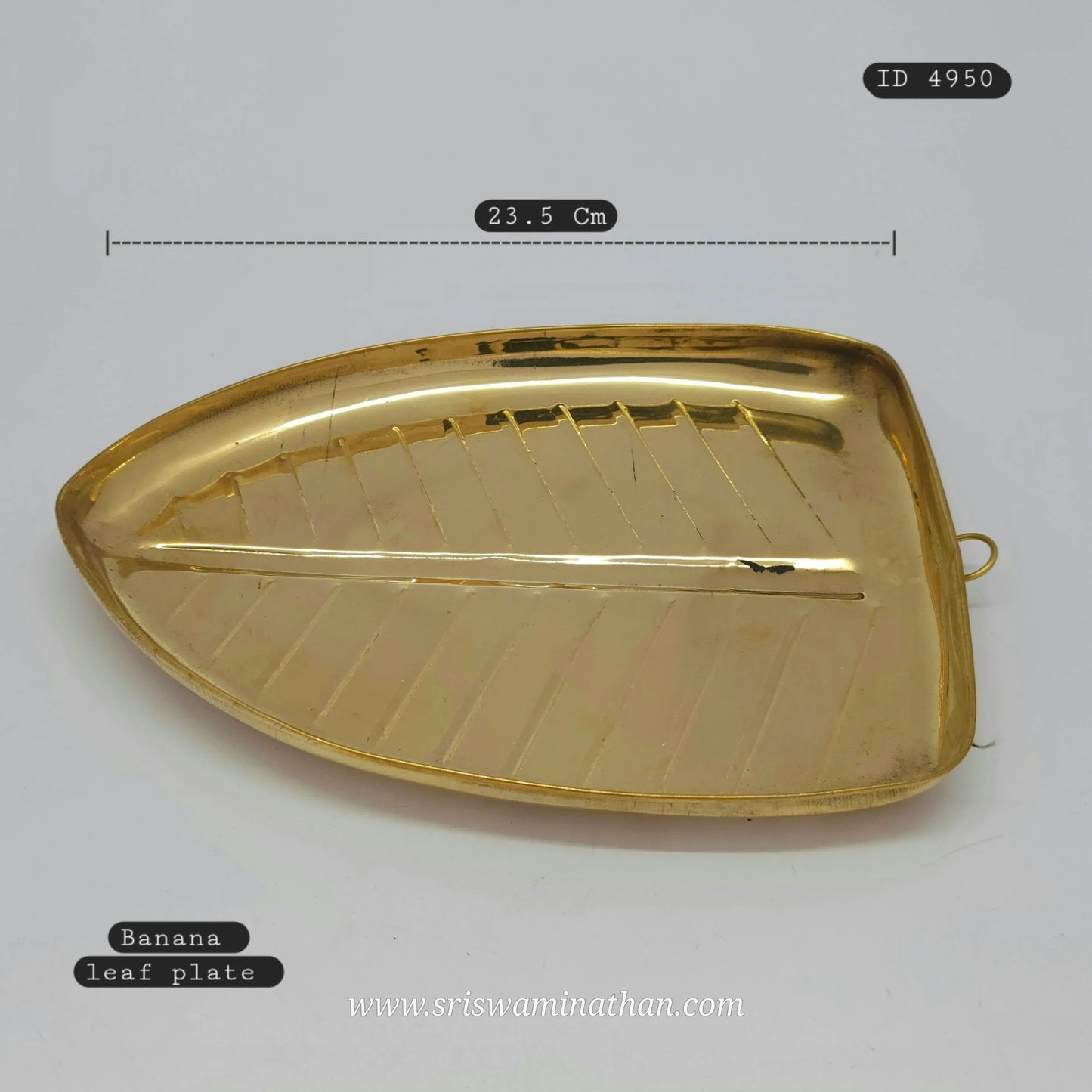 Brass Banana Leaf Plate No.2 Full View — Sri Swaminathan & Co
